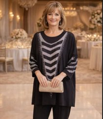 تصویر بلوز نگین دار طرح جناقی 