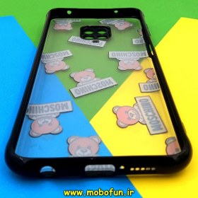 تصویر قاب گوشی Redmi Note 9s - Redmi Note 9 Pro شیائومی طرح رینبو دیاموند محافظ لنزدار ایربگ دار مدل خرسی Moschino مشکی کد 159 