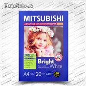 تصویر کاغذ 280 گرم Mitsubishi فتوگلاسه 20 برگی A4 MITSUBISHI GLOSSY PHOTO PAPER A4 280GSM 20 SHEETS RC