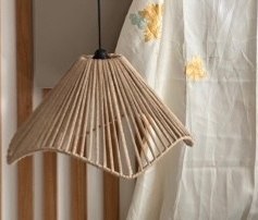 تصویر لوستر مکرومه طرح دریا - ۴۵قطر/۴۰ارتفاع / نخ پلی استر / فلزی 