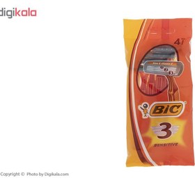 تصویر خود تراش 3 لبه 4 عددی بیک Sensitive ا bic 3blade sensitive razor pack of 4 bic 3blade sensitive razor pack of 4