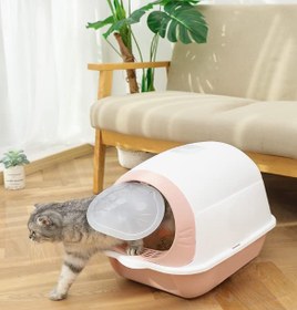 تصویر توالت ، جعبه بستر گربه قابل حمل برند: FunLulu کد : X 1400 Toilet, portable cat litter box Brand: FunLulu Code: X 1400