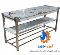 تصویر میز کار تمام استیل سایز ۱۹۰ سانت 