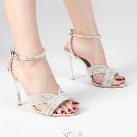 تصویر صندل جدید نگینی نلا نقره ای آینه ای 