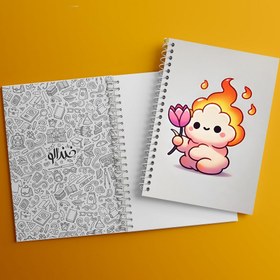 تصویر دفتر نت موسیقی 100 برگ خندالو طرح گوله آتیش بامزه 