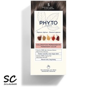 تصویر رنگ مو فیتو Phyto قهوه ای روشن 5 بدون آمونیاک 5 Light Brown 