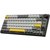 تصویر کیبورد مخصوص بازی AJAZZ PRO 3 MODE 75 ٪ صفحه کلید مکانیکی GASKET SMART SCREEN زرد رنگ Coverzone 