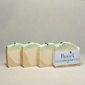 تصویر صابون چای سبز پروبیوتیک cold process green tea soap