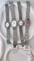 تصویر ساعت نگینی استیل دخترانه - بنفش 