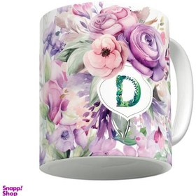 تصویر ماگ لاژید مدل حرف D طرح الفبا کد ALP0 