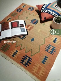 تصویر گلیم دستباف مدل قشقایی کد 13742 qashqai kilim