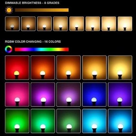 تصویر لامپ LED هوشمند کنترل دار 18 وات مدل LED RGBW BULB 