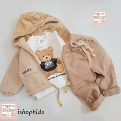 تصویر ست زمستانی کاپشن ،شلوار و بلوز 1238 