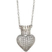 تصویر گردنبند قلب تاج دار،گردنبند تاج،گردنبند زنانه،گردنبند نگین دار 