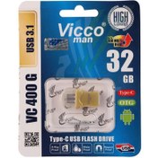 تصویر فلش مموری OTG ویکومن مدل VC400S ظرفیت 32 گیگابایت Vicco VC400S 32GB USB3.1 OTG Flash Memory