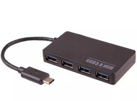 تصویر هاب 4 پورت USB-C 3.1 مدل Ultra Thin Design hub 4 port usb 3 ultra thin design