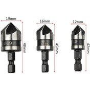تصویر مته خزینه زن پخ دار ۹۰ درجه سایز ۱۲-۱۶-۱۹ میلیمتر 