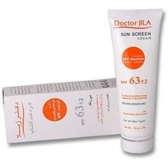 تصویر كرم ضد آفتاب اس پی اف 63 بدون رنگ دکتر ژیلا 