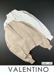 تصویر هودی زنانه دورس نیم زیپ مدل 1472 سایز فری رنگ صورتی 