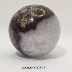 تصویر گوی عقیق 88 گرمی با پایه چوبی agate ball4