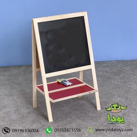 تصویر تخته نقاشی کودک چوبی دو طرفه PALIZAN 