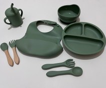 تصویر ست ۶ تکه سیلیکونی ظرف غذای کودک 