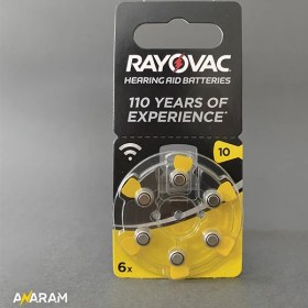 تصویر باتری سمعک سایز 10 ریوواک 6عدد RAYOVAC zink-air batery 6 pices