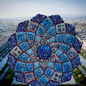 تصویر بشقاب دیواری میناکاری شده سایز 20 