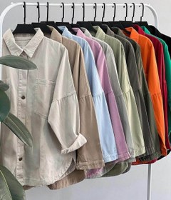 تصویر شومیز زنانه مانتویی مدل گلسا جنس کرپ کریستال 