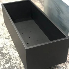 تصویر گلدان فلزی مستطیل چرخدار 