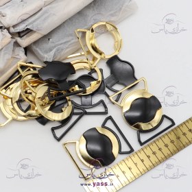 تصویر سگک جفتی مشکی طلایی 5 سانت (بسته 50 عددی) 