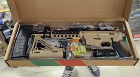 تصویر تفنگ بازی تیر ژله ای ام 4 رد دات دار مدل M4 1801 