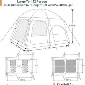 تصویر چادر کمپینگ 8 الی 12 نفره Coleman Instant Camping Tent - ارسال 15 الی 20 روز کاری 