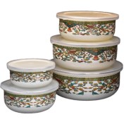 تصویر سرویس ۵ تکه لعابی: مجموعه‌ای کامل برای آشپزی 