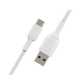 تصویر کابل شارژ سریع USB-A به USB-C بلکین مدل CAB002bt1M با روکش بافته و طول 1 متر belkin cab002bt1m fast charging cable usb a to usb c with braided cover and 1 meter length