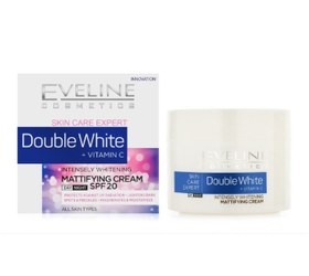 تصویر کرم مات کننده و سفید کننده ویتامین C دبل وایت روز و شب اولاین ا Eveline Skin Care Expert Double White Vitamin C Intensely Eveline Skin Care Expert Double White Vitamin C Intensely