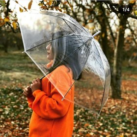 تصویر چتر فنری شفاف 65 سانتی متر Jump umbrella transparent 65cm