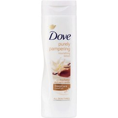 تصویر لوسیون بدن هلندی داو Dove Purely Pampering Shea Butter Nourishing Lotion حاوی شی باتر و وانیل 400 میل 