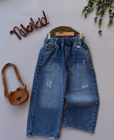 تصویر شلوار بَگ جین پنبه درجه یک بچگانه - ۱۰۰ 