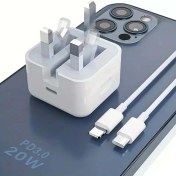 تصویر شارژر ایفون 20 وات اصلی با گارانتی 