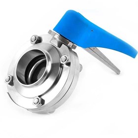 تصویر شیر پروانه استنلس استیل صنایع شیری ۳۰۴ - جوشی sanitary butterfly valve stainless steel 304 - sms-weld end