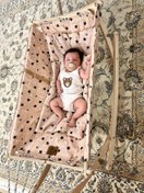 تصویر گهواره ننو نوزاد چوبی سنتی بانوج هشت طناب با تشک و بالشت ضد رفلاکس(پرداخت درب منزل ) گهواره نوزاد چوب روس اصلی