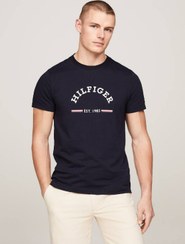 تصویر تی‌شرت مردانه با لوگو - 100% پنبه، آبی برند Tommy Hilfiger Men's Logo Slim Fit T-Shirt - Pure cotton, Blue