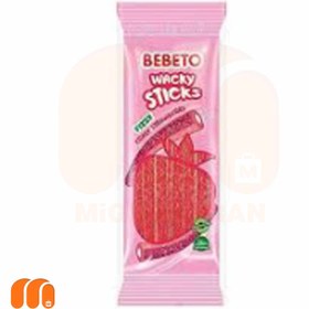 تصویر پاستیل لوله ای شکری وَکی استیکز ببتو bebeto با طعم توت فرنگی 180 گرم 