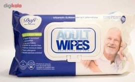 تصویر دستمال مرطوب دافی مدل Adult Wipes بسته 100 عددی ا Dafi Adult Wipes 100pcs دستمال کاغذی