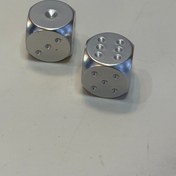 تصویر تاس استخونی نقره ای تک 