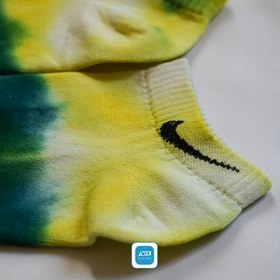 تصویر جوراب نایک آبرنگی مچی زرد-سبز Yellow & Green Tiedye Socks