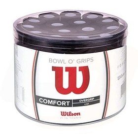 تصویر اورگریپ راکت تنیس ویلسون Wilson Bowl O Grips بسته 60 عددی مشکی تورنو گریپ ویلسون