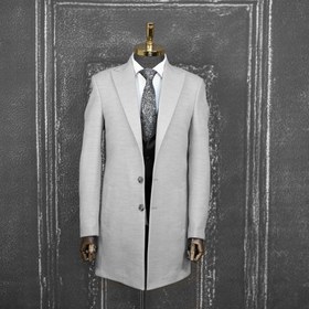 تصویر پالتو مردانه فوتر طوسی روشن 