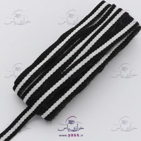 تصویر نوار ترویرا اسپرت مشکی سفید 1 سانت (توپ 10 متری) 